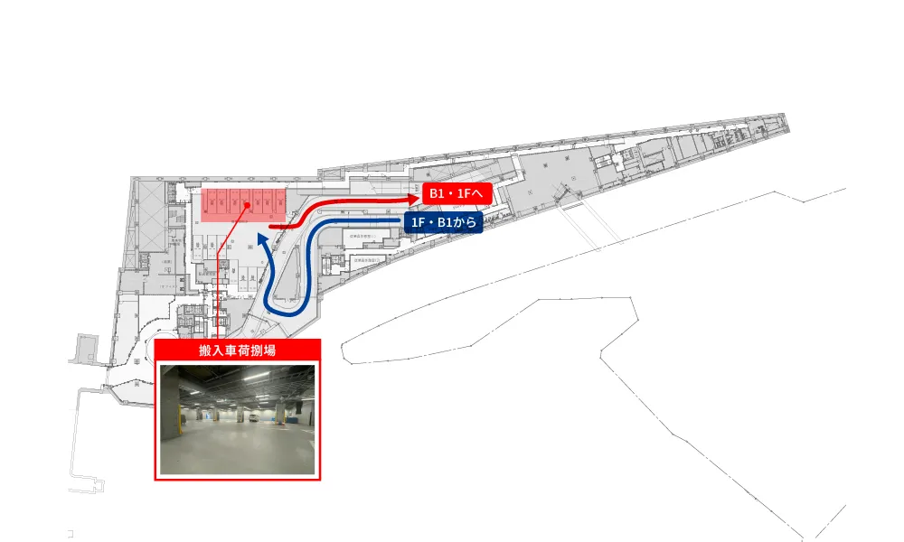 Vehicle loading and unloading route